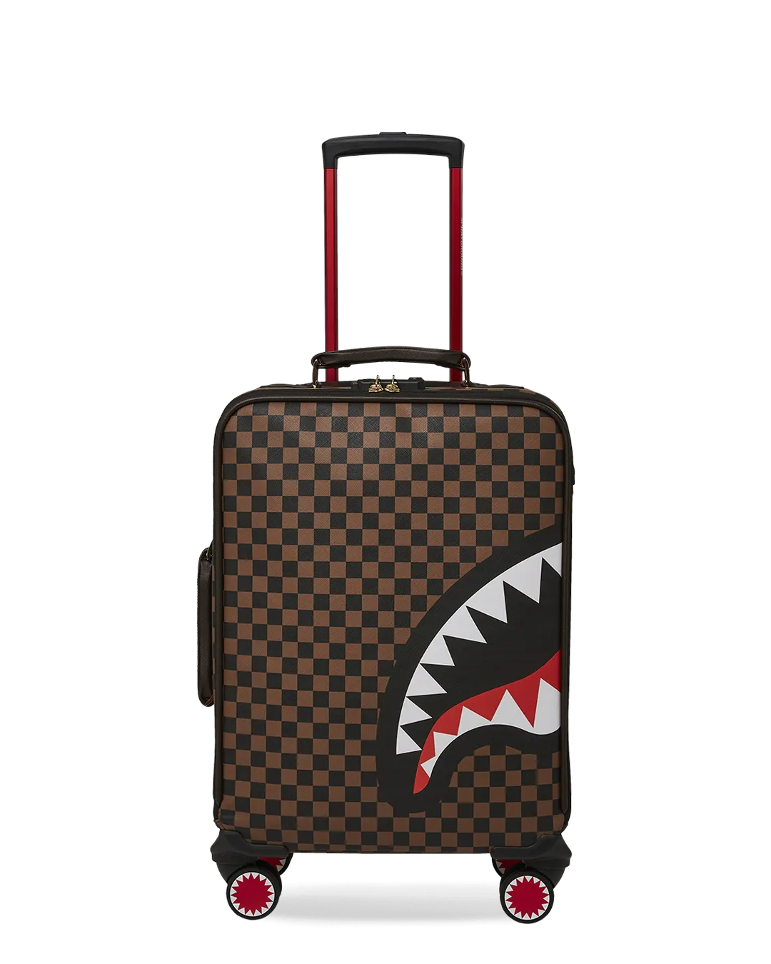 Sprayground - Exterior Gold Zip Pocket Sharks in Paris Jetsetter Carry-On Luggage