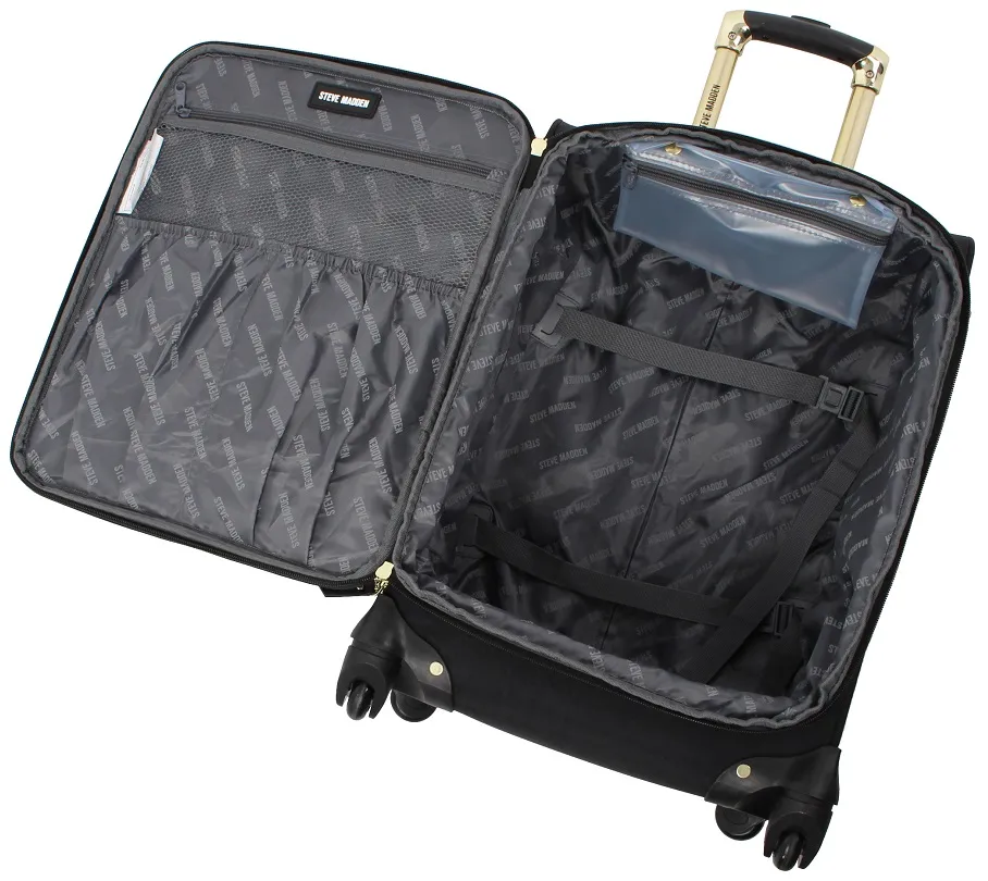 Steve Madden Peek-A-Boo Black 3-Piece Luggage Set 