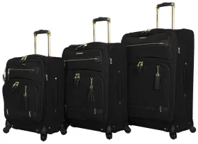 Steve Madden Peek-A-Boo Black 3-Piece Luggage Set 