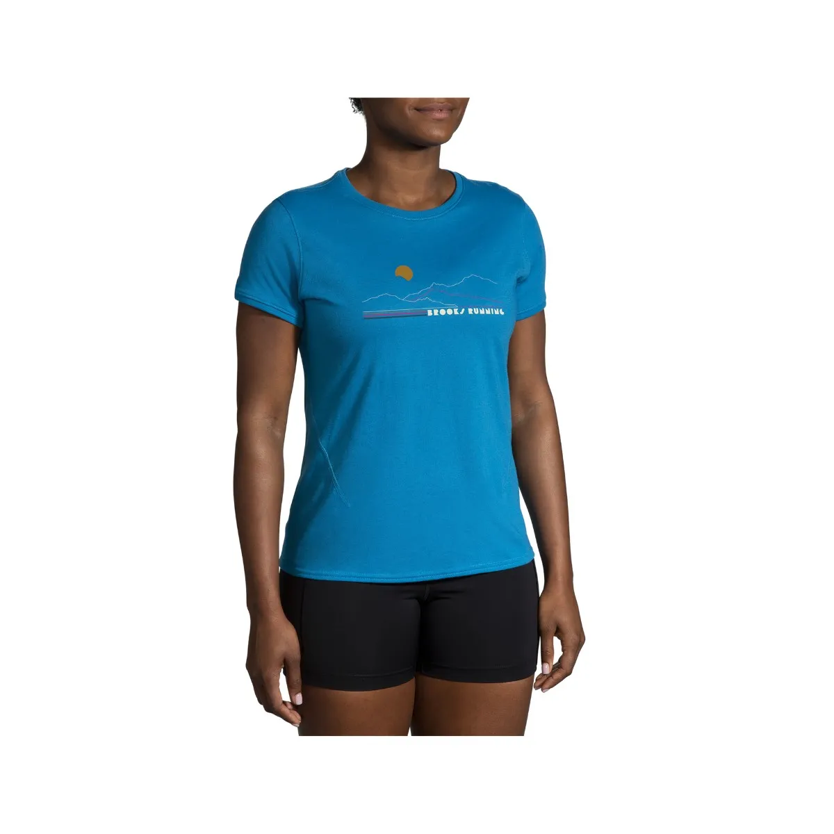 T-Shirt Blue Women's Brooks Distance 2.0 Short Sleeve