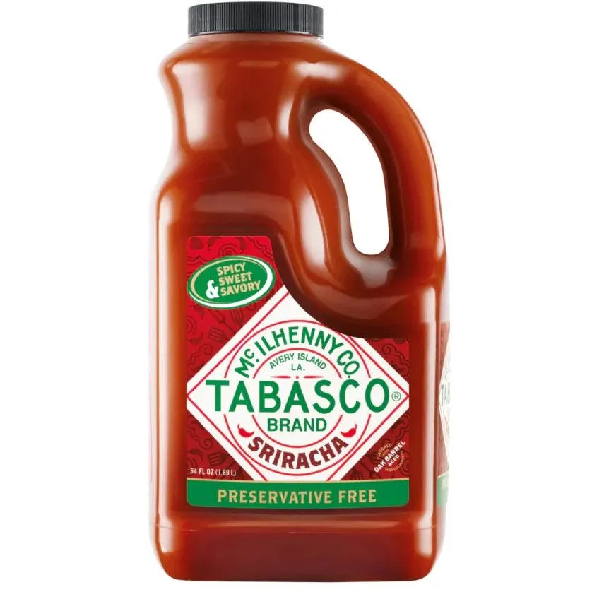 Tabasco Buffalo Style Pepper and Sriracha Hot Chilli Sauce 1.89L Pack of 2