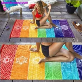 Tassel Rainbow Chakra Tapestry - Single Mandala Towel