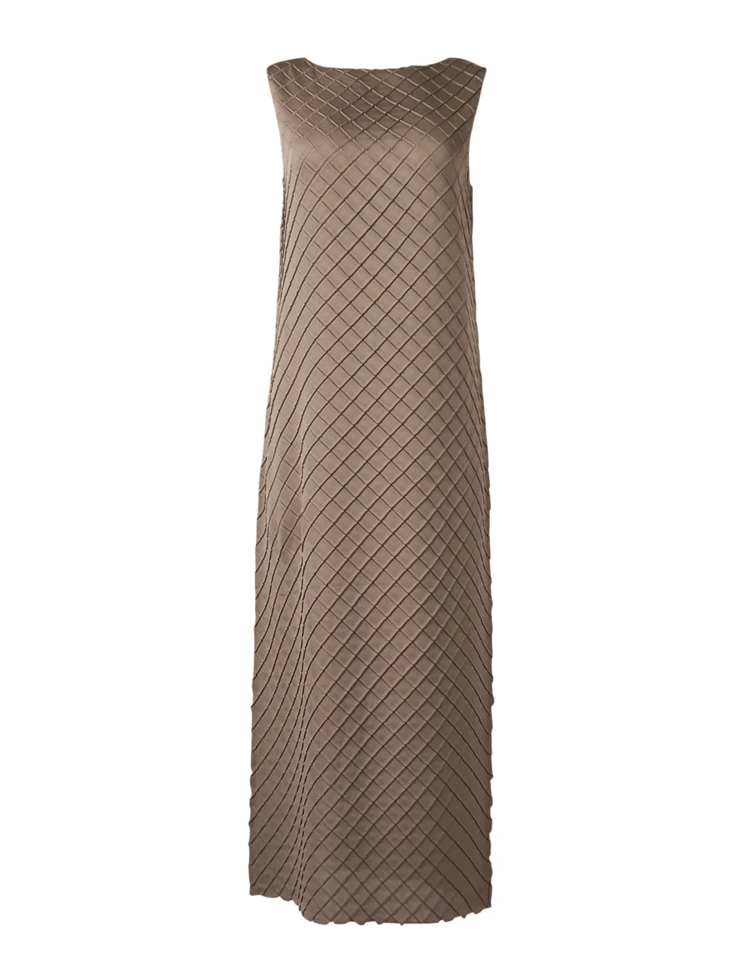 Taupe Diamond Plisse Dress