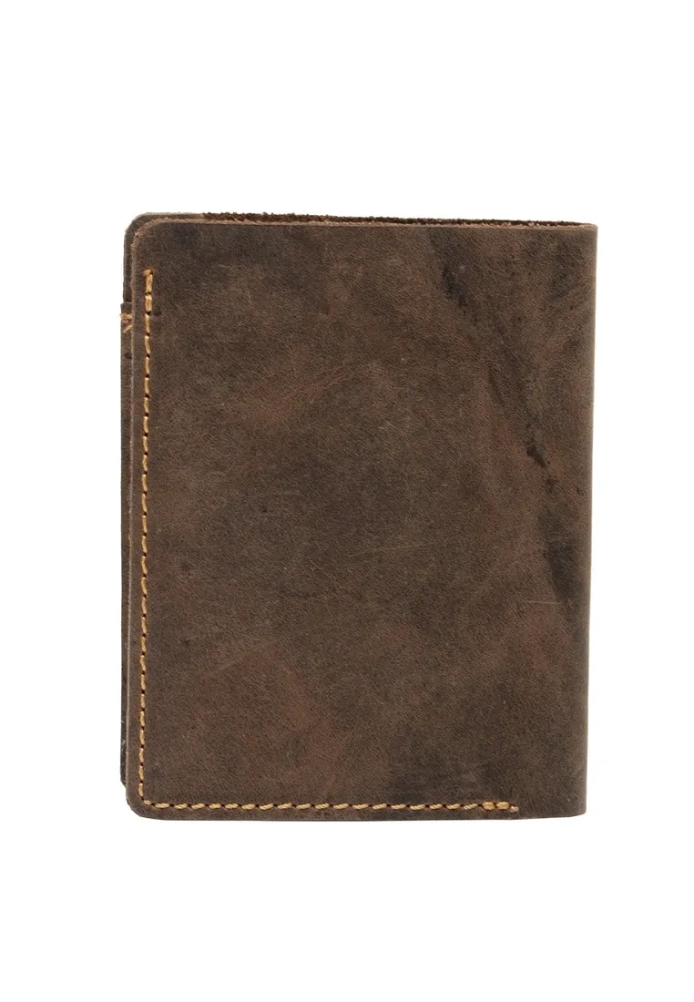 Teakwood Men Genuine Leather Brown Bi fold Wallets