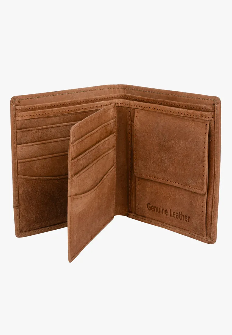 Teakwood Men Genuine Leather Brown Colour Bi Fold Wallets