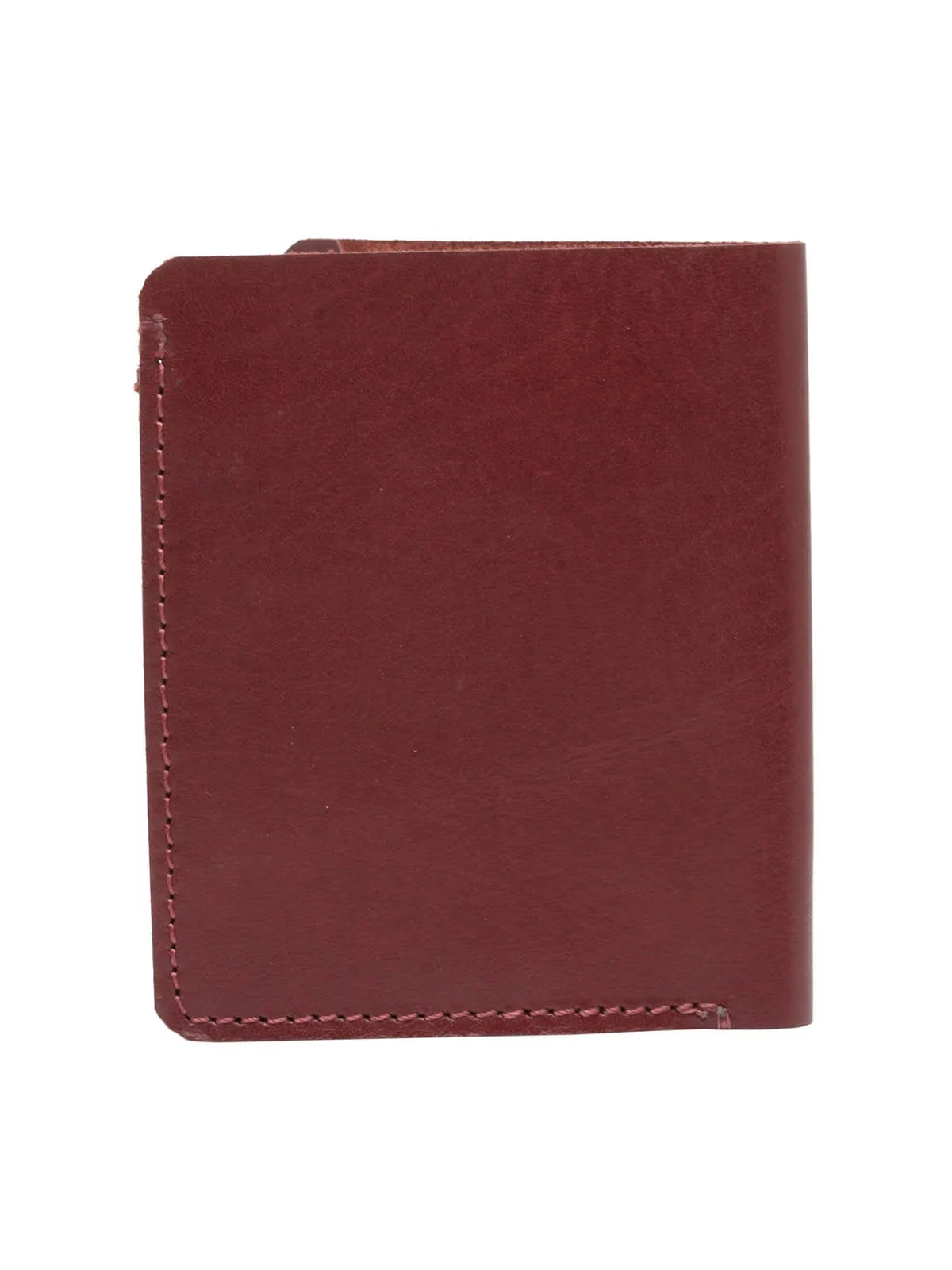 Teakwood Men Genuine Leather Maroon Bi fold Wallets