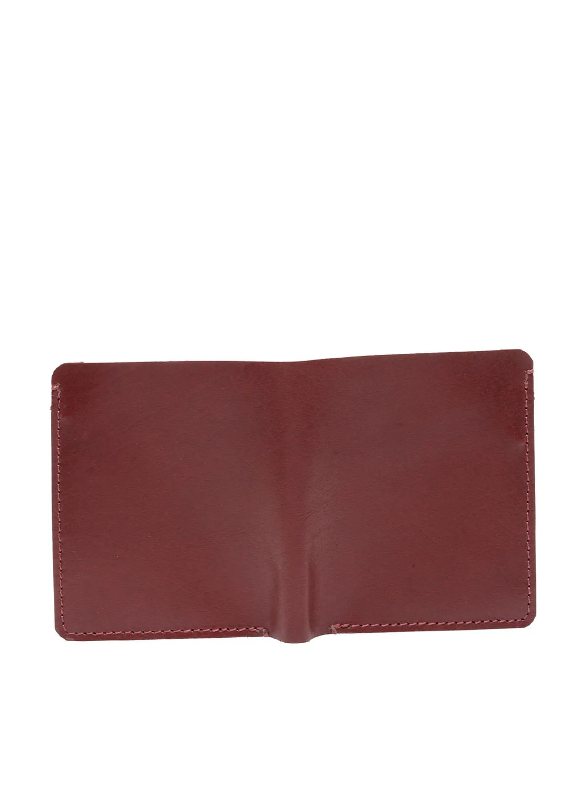 Teakwood Men Genuine Leather Maroon Bi fold Wallets