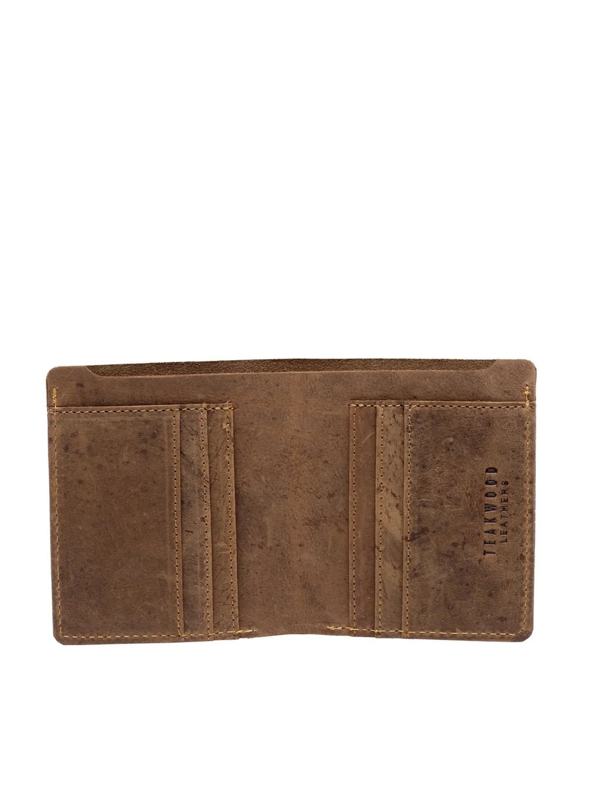 Teakwood Men Genuine Leather Tan Bi fold Wallets