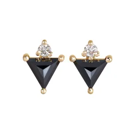 Triangle Earrings with Black and White Diamonds - Shop Now