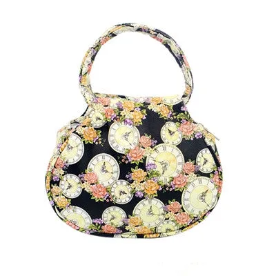 Vintage Flower Clock Women's Leather Bags Shoulder Bag Satchel Handbag Retro Totes Bag Bolsa