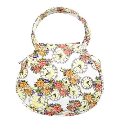 Vintage Flower Clock Women's Leather Bags Shoulder Bag Satchel Handbag Retro Totes Bag Bolsa