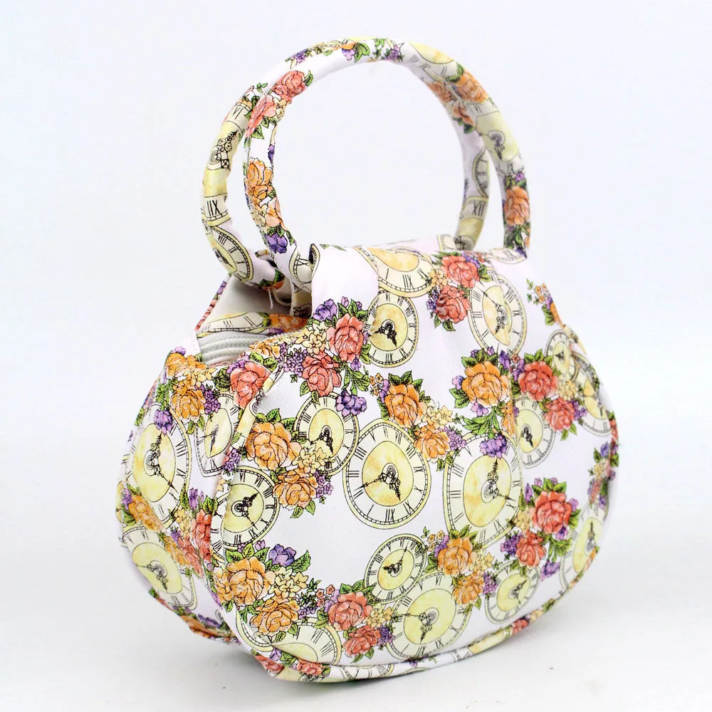 Vintage Flower Clock Women's Leather Bags Shoulder Bag Satchel Handbag Retro Totes Bag Bolsa