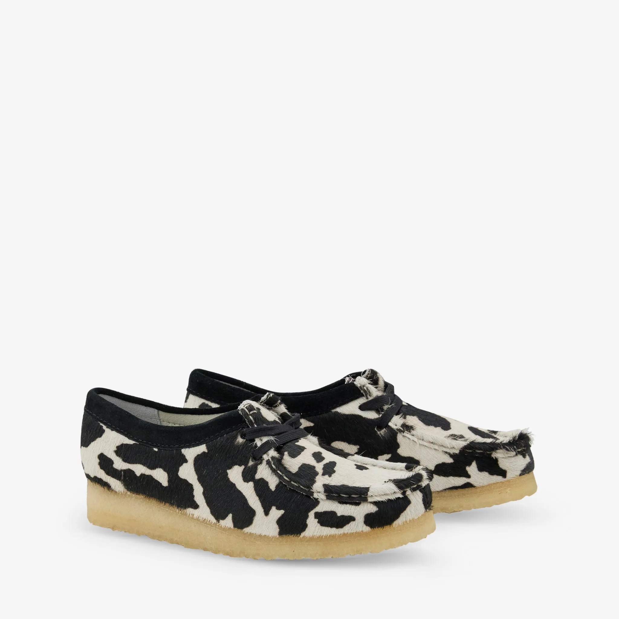 Wallabee Black Cow Print - Women's Shoes