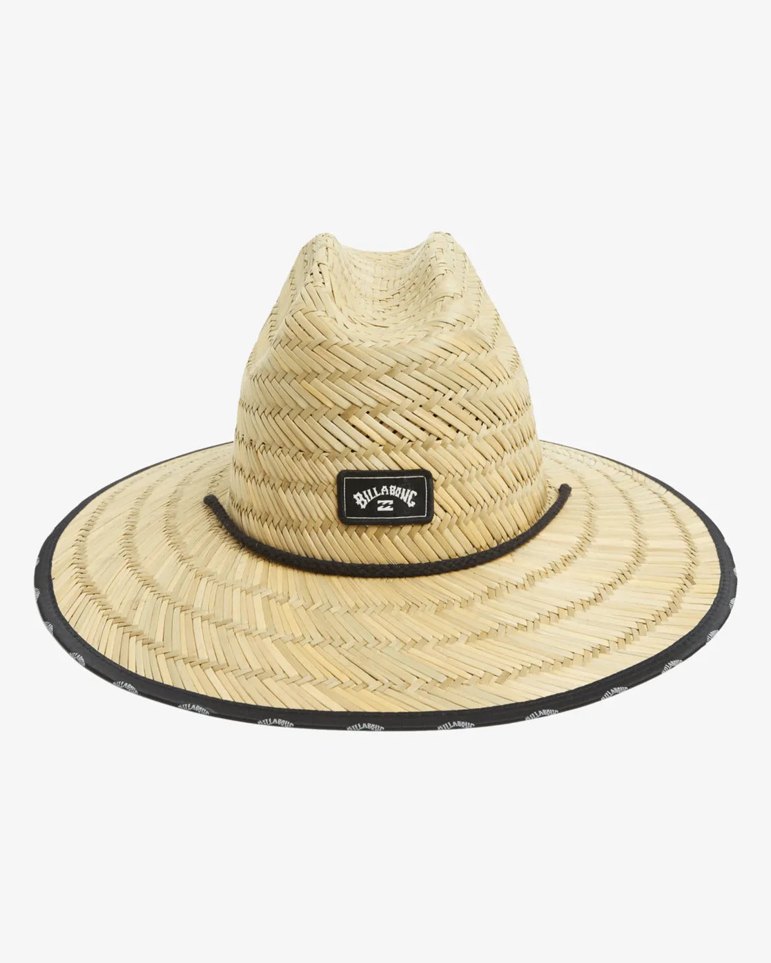 Wave-Printed Straw Hat