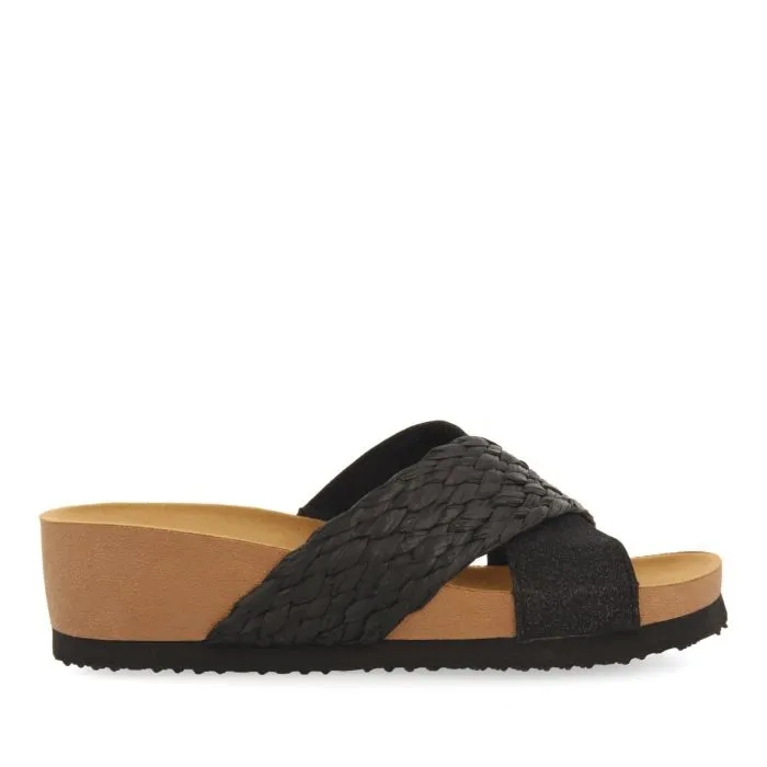 WEDGE SANDALS WITH BLACK STRAPS FOR WOMEN GOULDS