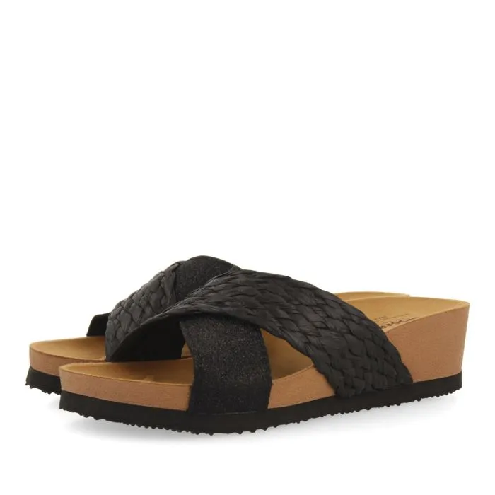 WEDGE SANDALS WITH BLACK STRAPS FOR WOMEN GOULDS