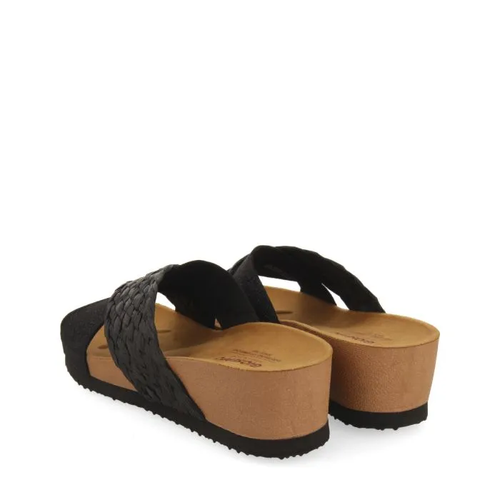 WEDGE SANDALS WITH BLACK STRAPS FOR WOMEN GOULDS