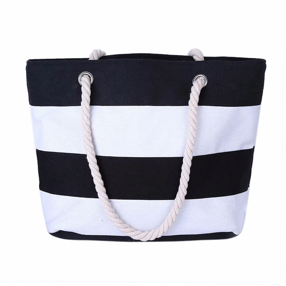 Women bag Hbag Shoulder Bags Large Tote Ladies Purse Stripe Canvas hbags shopping bag Satchel bolsa