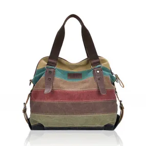 Women Canvas Bags Striped Design bag beach Famous women handbag ladies shoulder bag vintage bolso