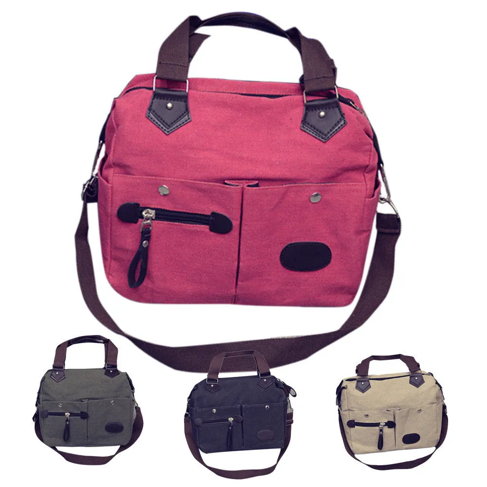 Women Men Bag Neutral Vintage Style Canvas Satchel Shoulder Bags Messenger Crossbody School Military Bag